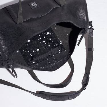black leather travel bag elegant classy beautiful made by hand in portland maine