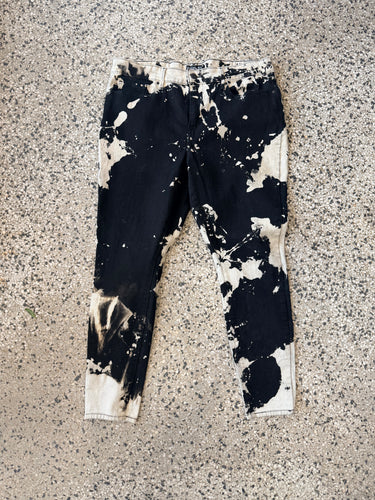 Denim Pants - Women's Black & Bleach Stretch